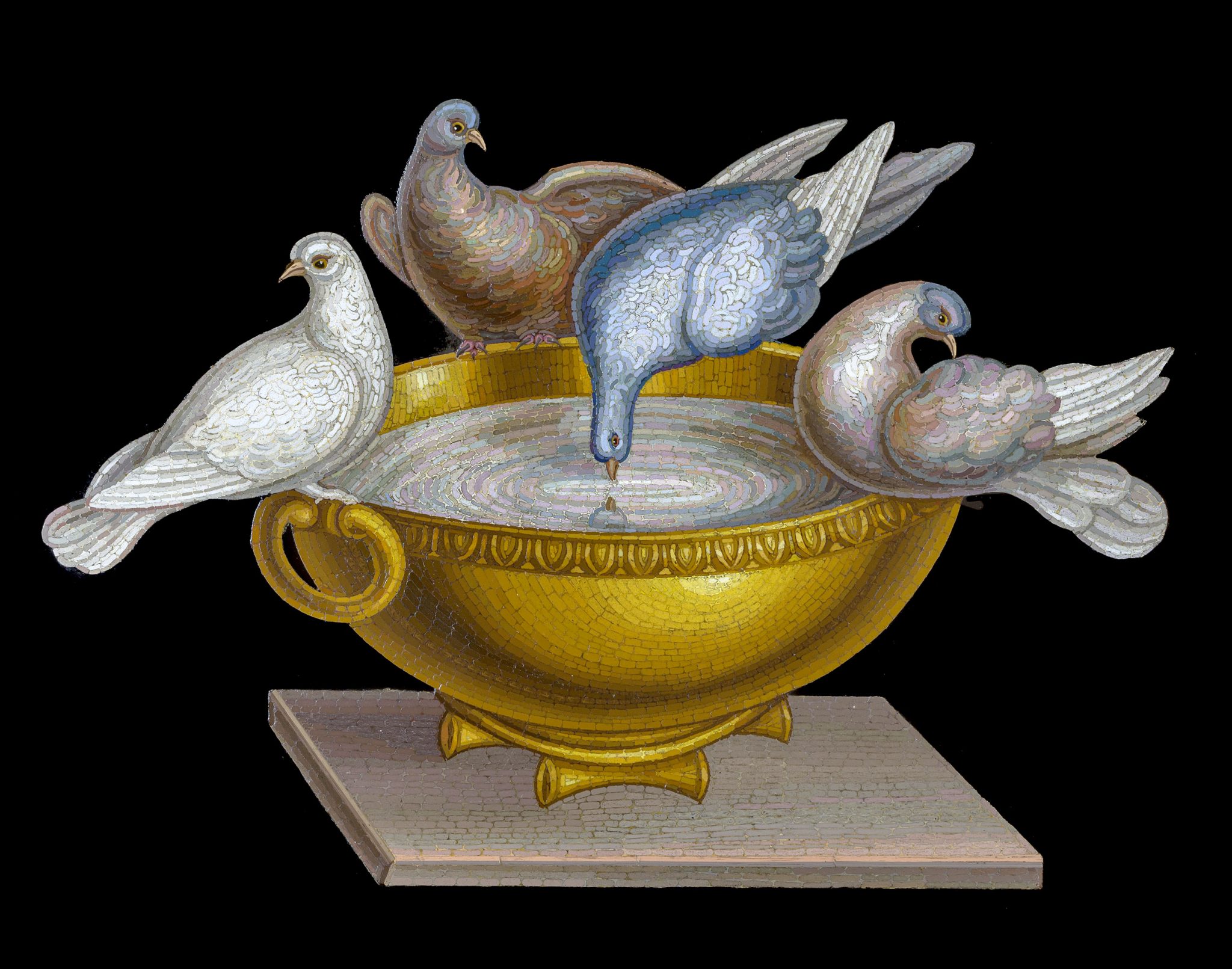 Roman micromosaic panel depicting the Doves of Pliny